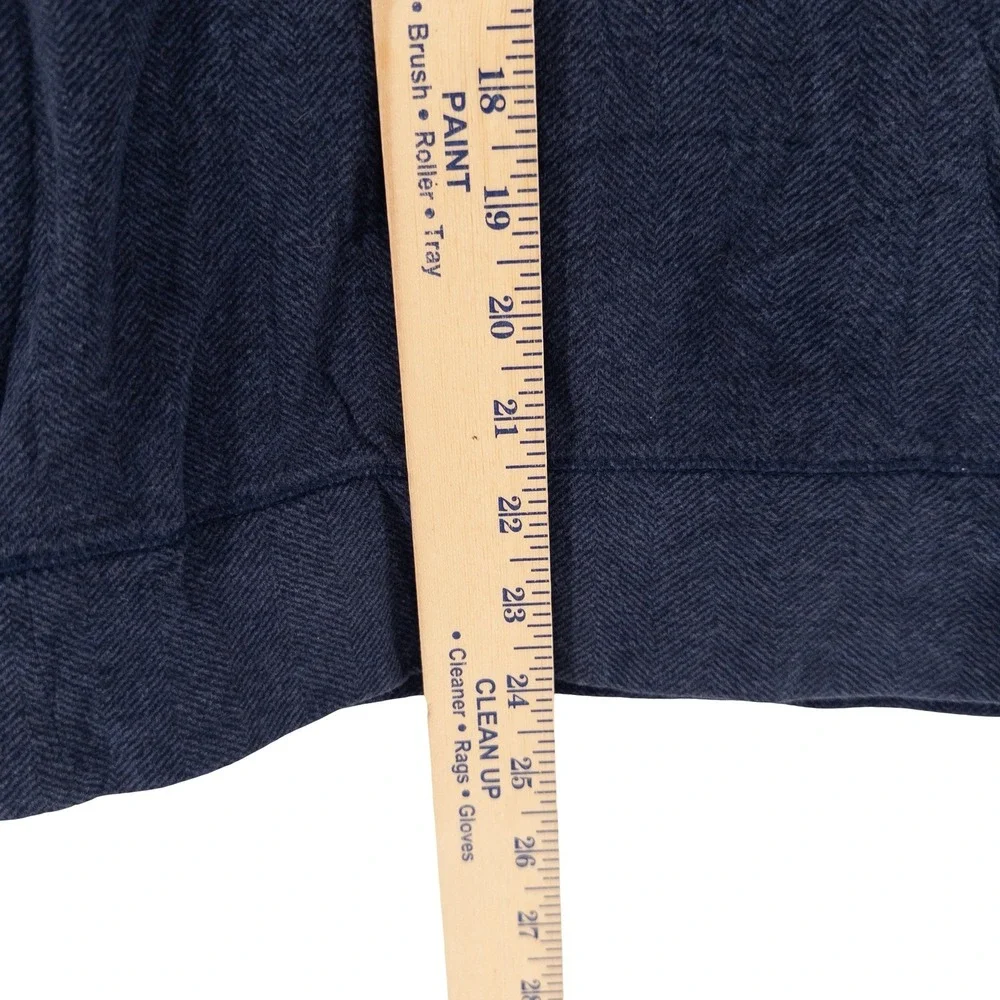 Polo Ralph Lauren Mens Small Quarter Zip‎ Pullover Navy Blue Herringbone Preppy